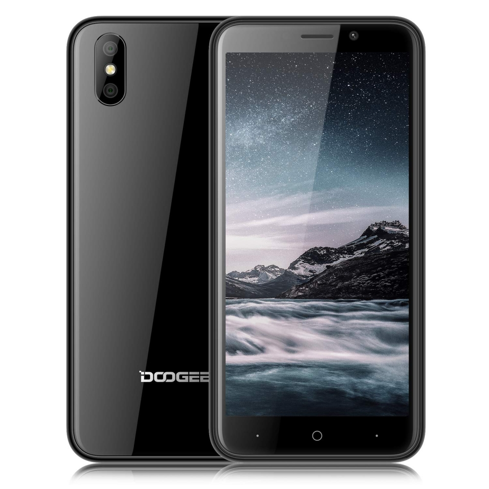 Offerte Smartphone, DOOGEE X50 Telefono Economico 3G, Dual SIM Free Schermo HD da 5.0" 18:9 Cellulari in Offerta Android Go Miglior Telefonia Mobile 2000mAh Processore MT6580M 1GB RAM + 8GB ROM - Nero