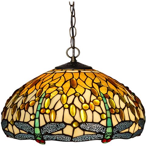 ARTE DAL MONDO Lampadario dragonfly Lampadario con paralume in vetro saldato lavorazione Tiffany CD16511