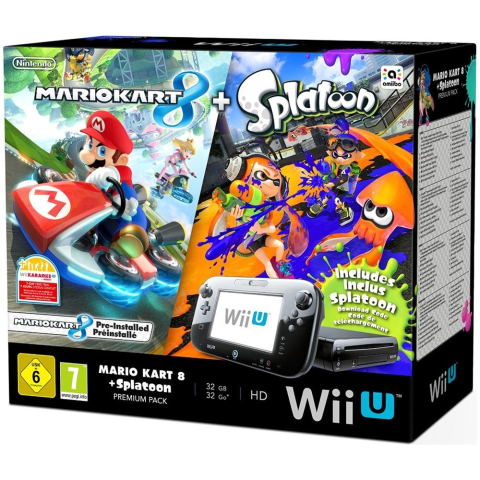 NINTENDO Console Wii U Mario Kart 8 + Splatoon Premium Pack
